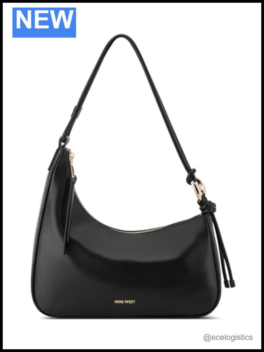 Designer Shoulder Bag Asymmetrical Strap Faux Leather Zipper